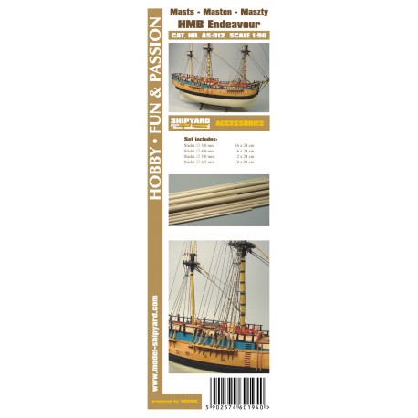 AS:012 Accesories for making Masts and Yards HM Bark Endeavour