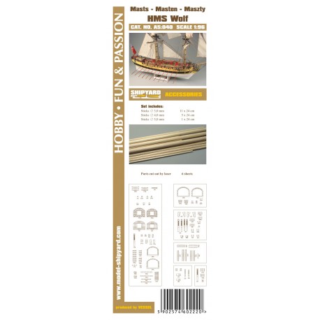 AS:040 Accesories for making Masts and Yards HMS Wolf