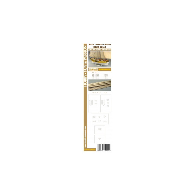 Accesories for making Masts and Yards HMS Alert