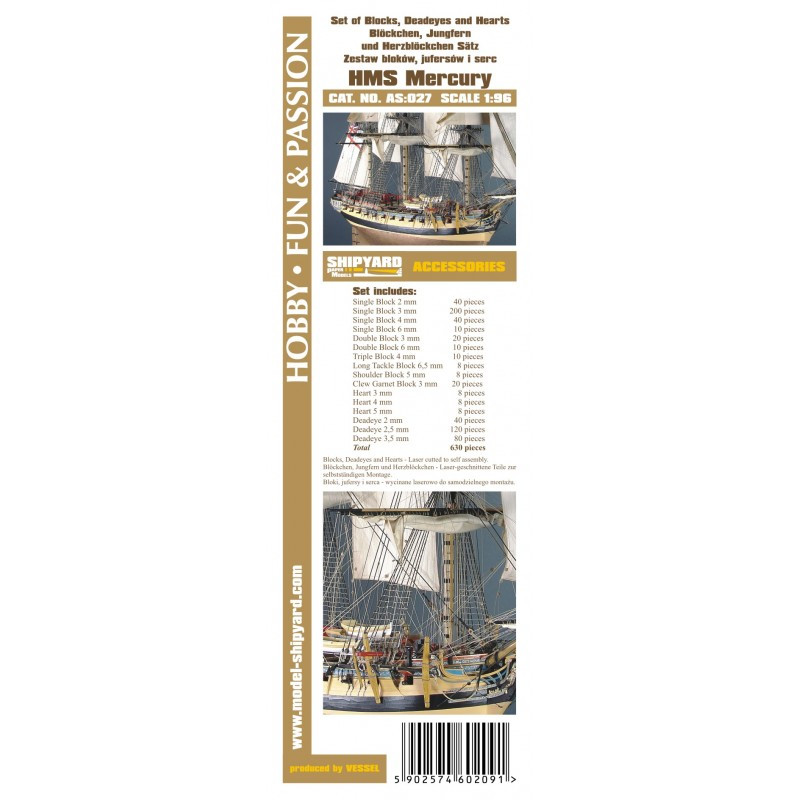 Blöckchen, Jungfern und Herz Set HMS Mercury
