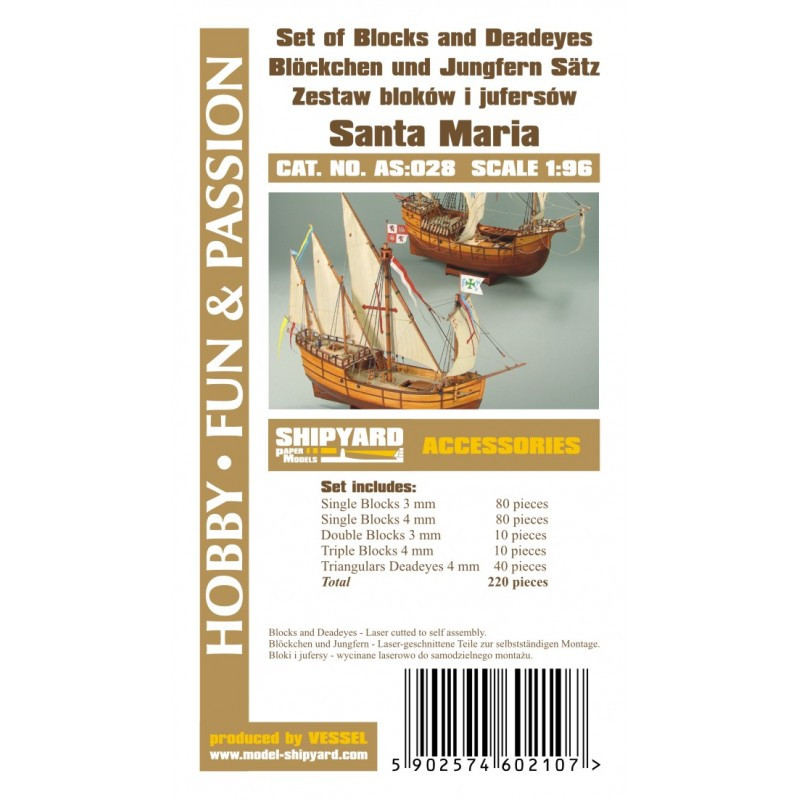 Set of Blocks and Deadeyes Santa Maria