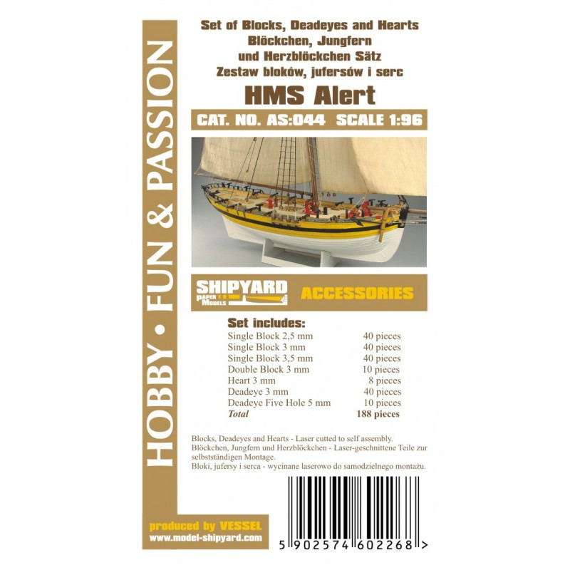 Set of Blocks Deadeyes and hearts HMS Alert